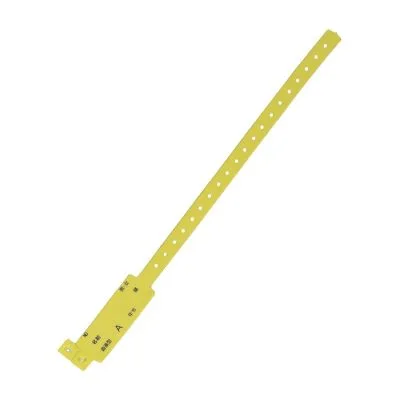 MRC患者識別バンド 血液型・印刷入 L 23371200 黄A 牧口ゴム 120マイイリ 28X350MM