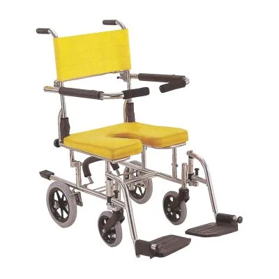 シャワー用車いす 座高調整式 シャワーキャリー 20679000 イエロー カワムラサイクル KS10 ステンレスフレーム