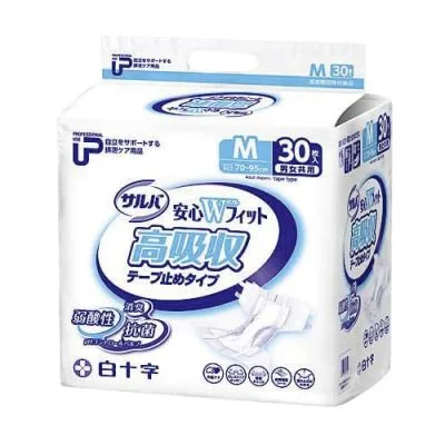 PUサルバ安心Wフィット高吸収タイプ 紙おむつ 25257501 白十字 35611 M 30マイ