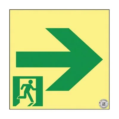 高輝度蓄光通路誘導標識 非常口右矢印 377961 24712406 日本緑十字社 ASN961