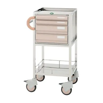 処置・包交カート 包交車 24801900 引出:ピーチ サカセ化学工業 CUA3-1219B ホンタイ:ピーチ