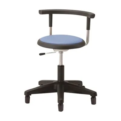 マツヨシ クランケチェア 背付 固定ゴム脚タイプ 診察椅子 24911301 ブルー 松吉医科器械 MY-N3525N コテイゴムアシ