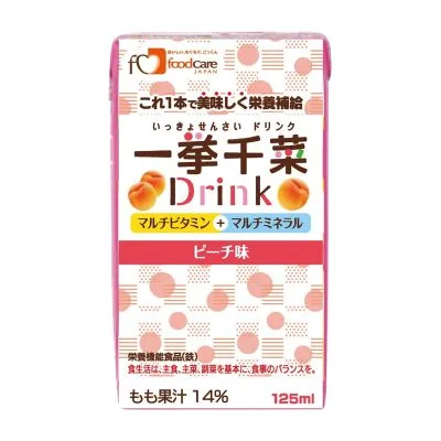 一挙千菜ドリンク ピーチ味 栄養補助飲料 25670001 フードケア 125ML 36ホンイリ
